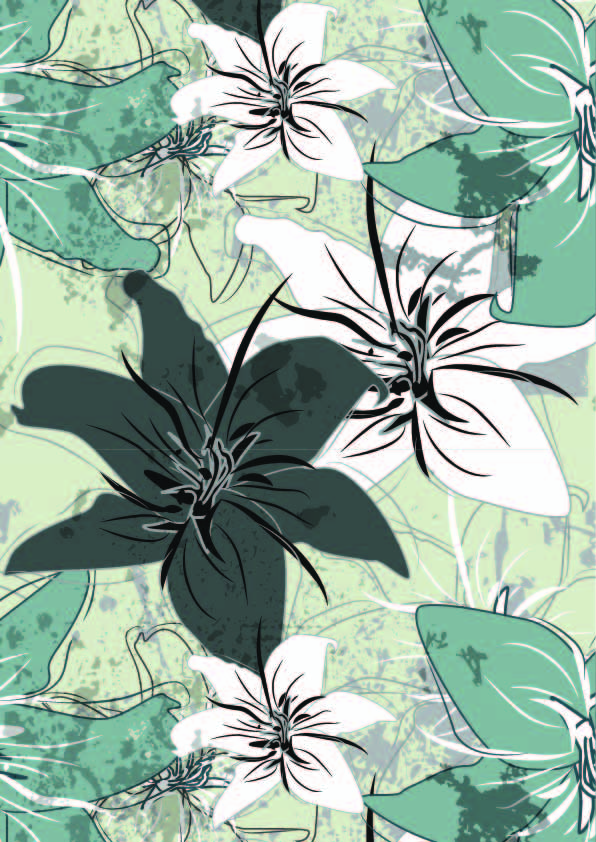 植物花卉印花矢量图服装纺织面料数码印花花型素材