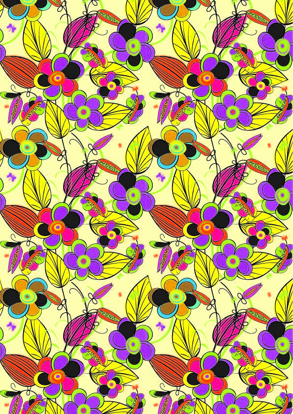 植物小花朵印花矢量图服装纺织数码印花花型素材