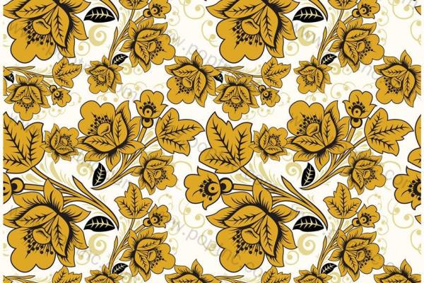 咖啡色花型印花图案