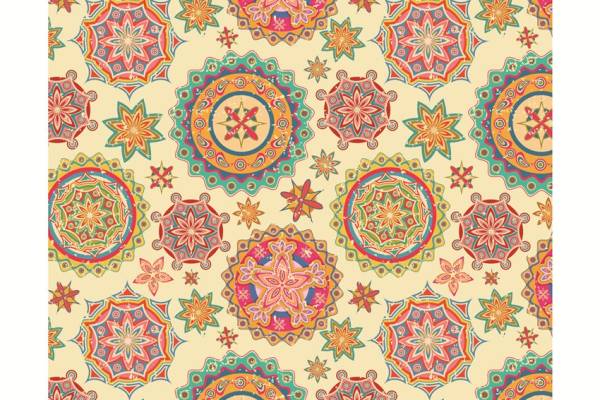 复古多边形花型印花图案