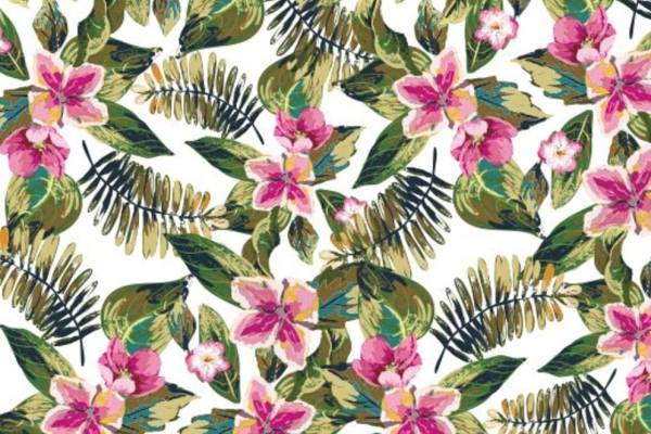 热带花朵数码印花图片