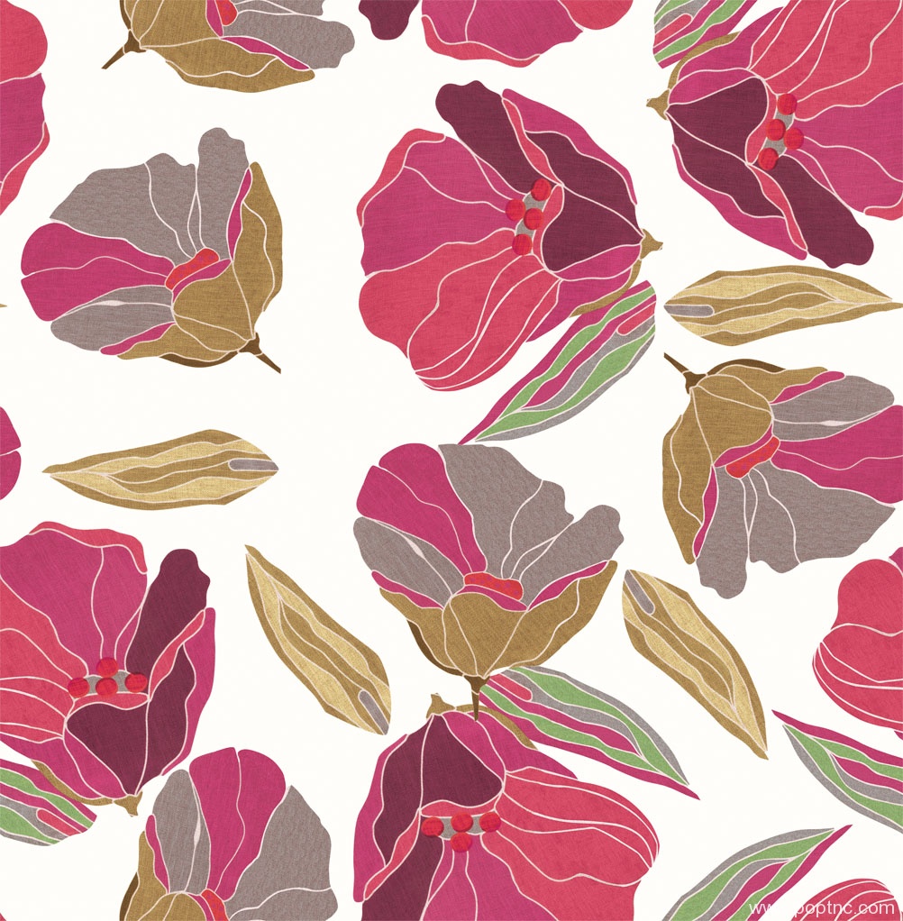 数码印花大红花可拼接回位纹理图