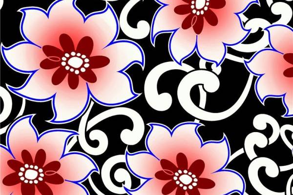 数码印花 黑白设计数码印花花型