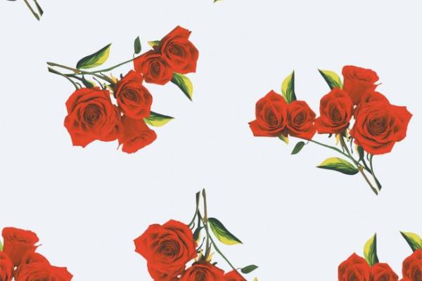 数码印花玫瑰花四方连续可拼接回位纹理图