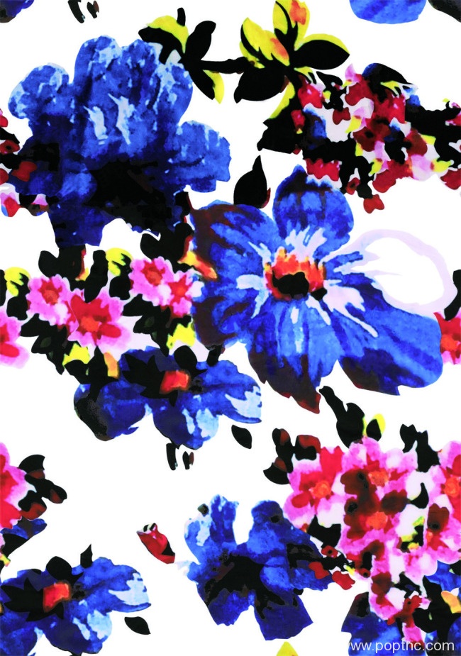 数码印花大花可拼接回位纹理图