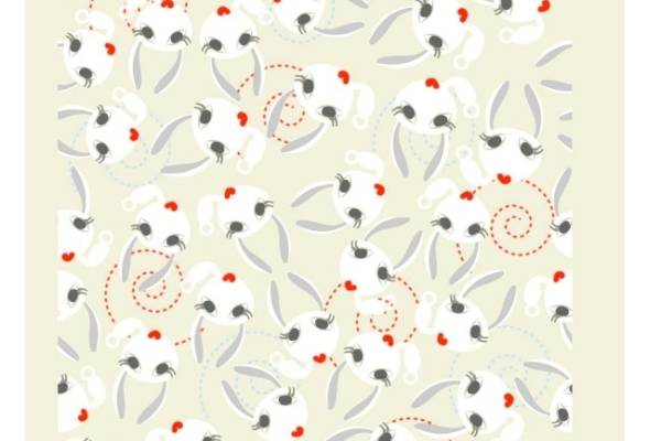 兔子花纹数码印花图案