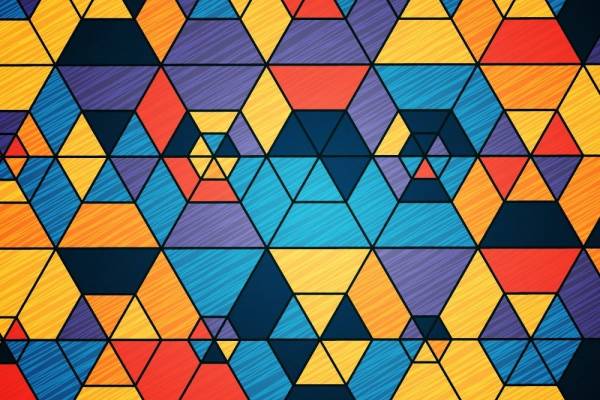 抽象多边形数码印花图形