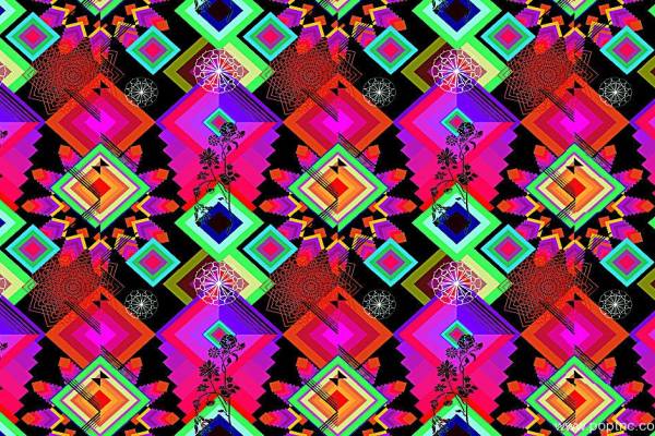 几何图形数码印花高清图片