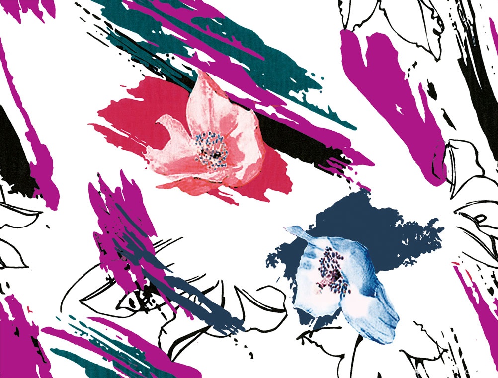 数码印花涂鸦四方连续可拼接回位纹理图