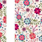 粉色可爱风植物花卉数码印花矢量图