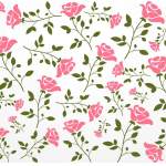 粉色玫瑰花矢量图服装数码印花源文件