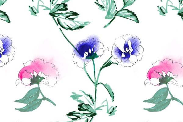 植物花卉拼接矢量图数码印花源文件