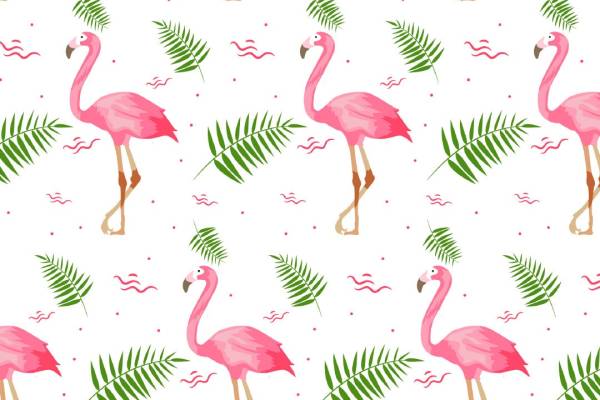 粉色火烈鸟矢量图免扣图案源文件