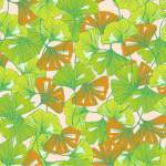 扇子形树叶拼接矢量图