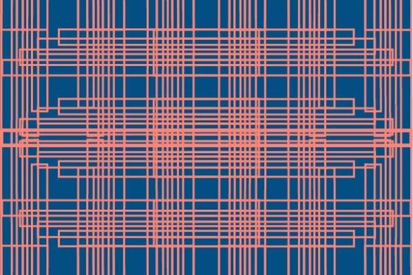 几何花型格子数码印花图案