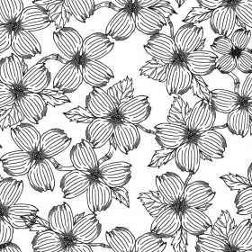 黑白线条花朵拼接矢量图