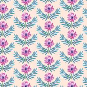 淡紫色花朵碎花拼接数码印花矢量图