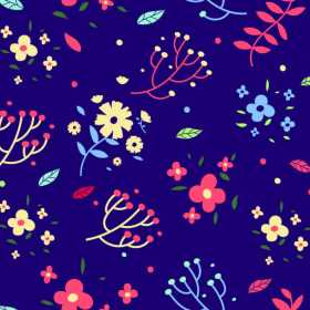 碎花拼接矢量图宝蓝色底数码印花花型服装纺织面料印花素材