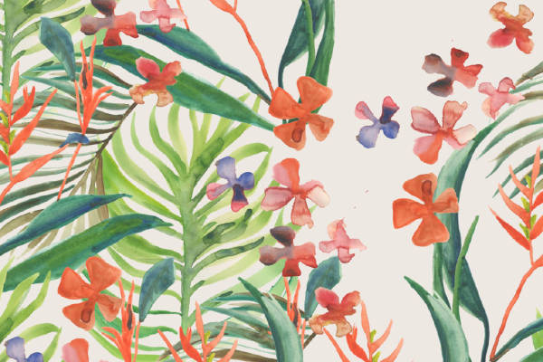 手绘风植物花卉矢量图案