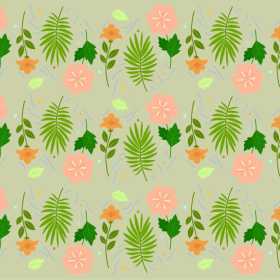 数码印花 热转印矢量图植物花卉图案