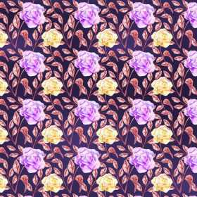 淡紫色花朵碎花拼接矢量图