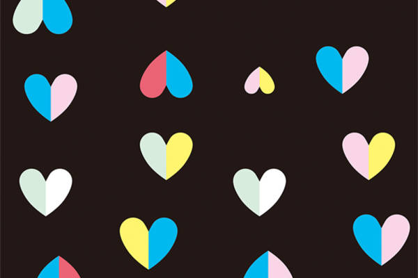 心形数码印花回位底纹图