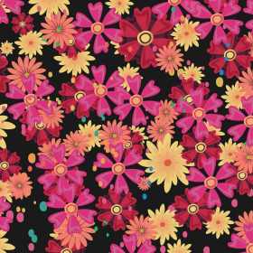 多彩花朵植物数码印花矢量图