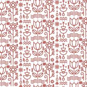 咖啡色几何数码印花矢量图