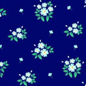 宝蓝色底小碎花可拼接数码印花矢量图