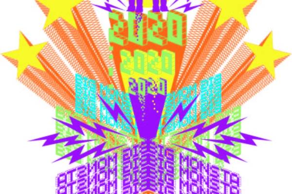 绚丽的五角星字母裁片印花