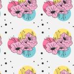 牵牛花圆点印花矢量图