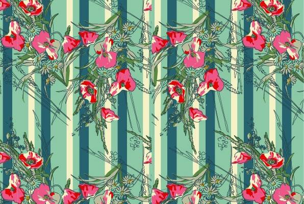 数码印花 花位图植物花型