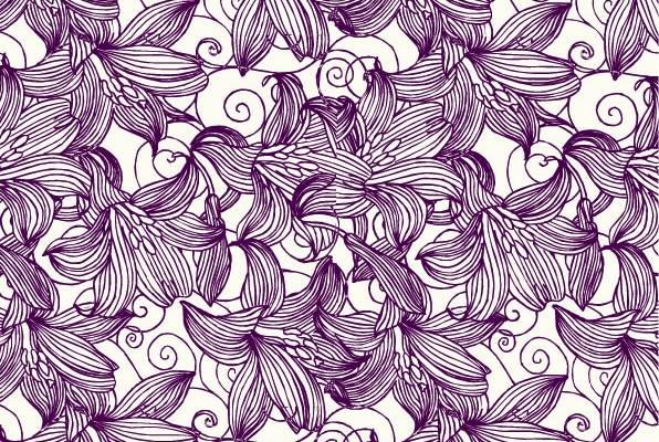 紫色线条花朵位图数码印花