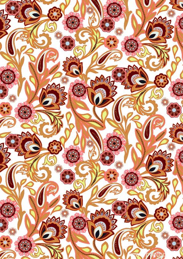 数码印花花型腰果花