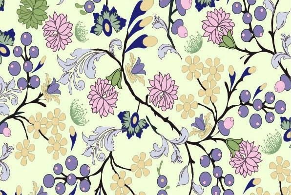 AI数码花型植物印花图案