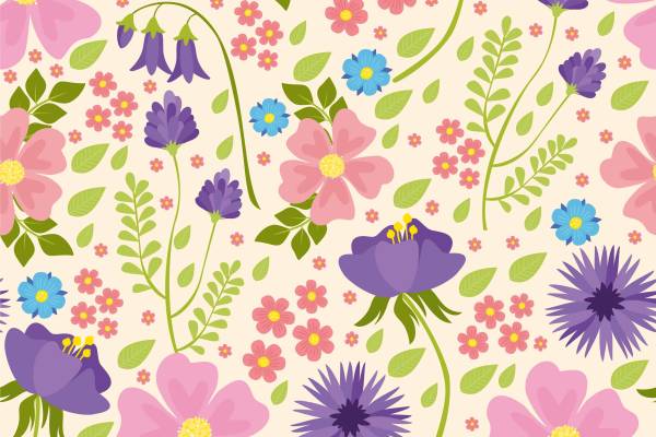 多彩花朵矢量图热转印源文件