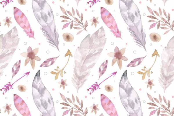 羽毛叶子拼接矢量图