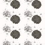 黑白牡丹花拼接矢量图