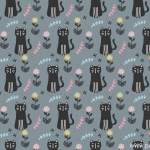 黑色猫咪图案拼接矢量图