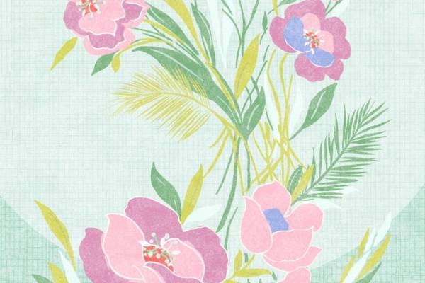 粉色牡丹花矢量图