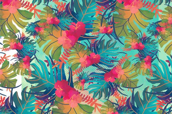 多彩叶子无限拼接矢量图