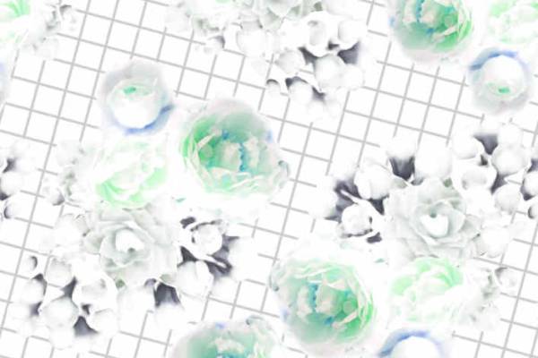 玫瑰花格子印花矢量图