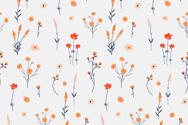 黄色小碎花矢量图印花源文件