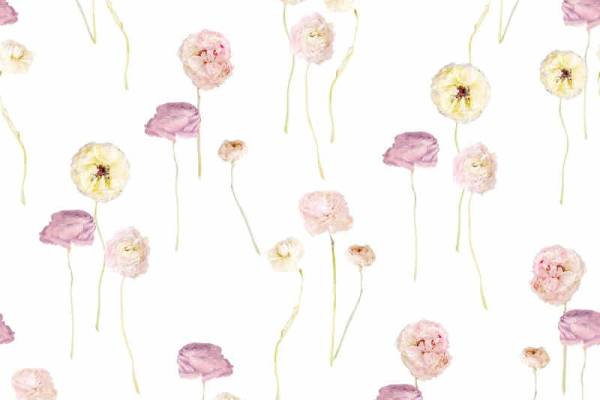 粉色牡丹花印花矢量图