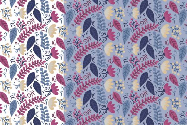 叶子拼接矢量图密集花型源文件