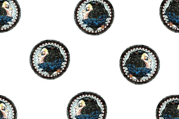 数码印花圈美人四方连续可拼接回位纹理图