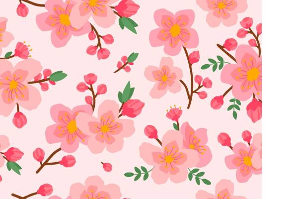 粉色桃花矢量图