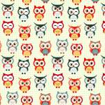 卡通猫头鹰矢量图儿童数码印花