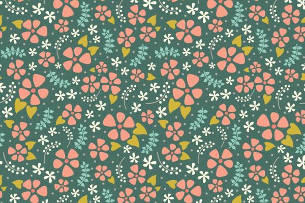 密集花朵拼接矢量图