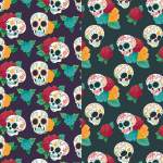 多彩骷髅头拼接矢量图无限循环